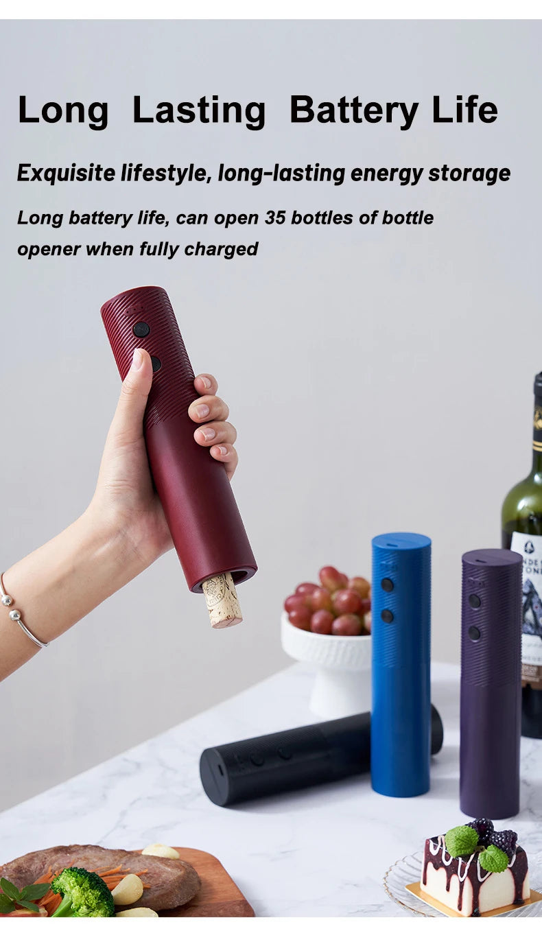 Pop open your favorite bottle effortlessly with this electric wine bottle opener—stylish, quick, and hassle-free!