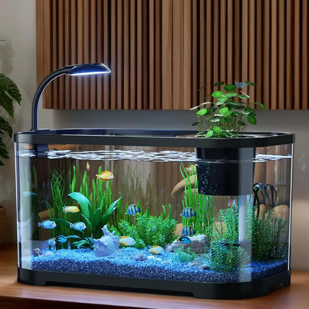 Aquarium Kit Betta Fish Tank For Beginners Desktop Beginner Aquarium Small Household Fish Bowl For Aquatic Animals Betta Turtle
