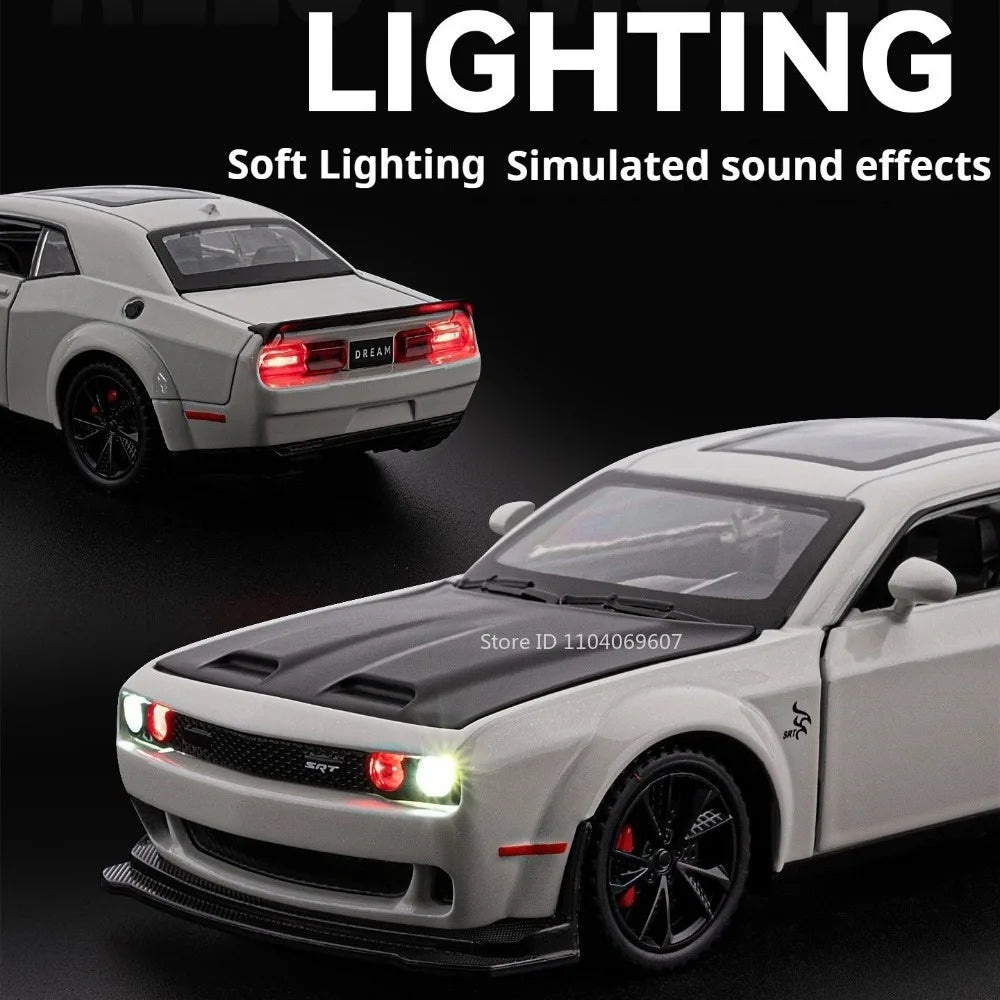 1:32 Hellcat Tomahawk Model Toy Supercars Alloy Diecast Sound Light Doors Opened Pull Back Simulation Sports Car Toys for Kids