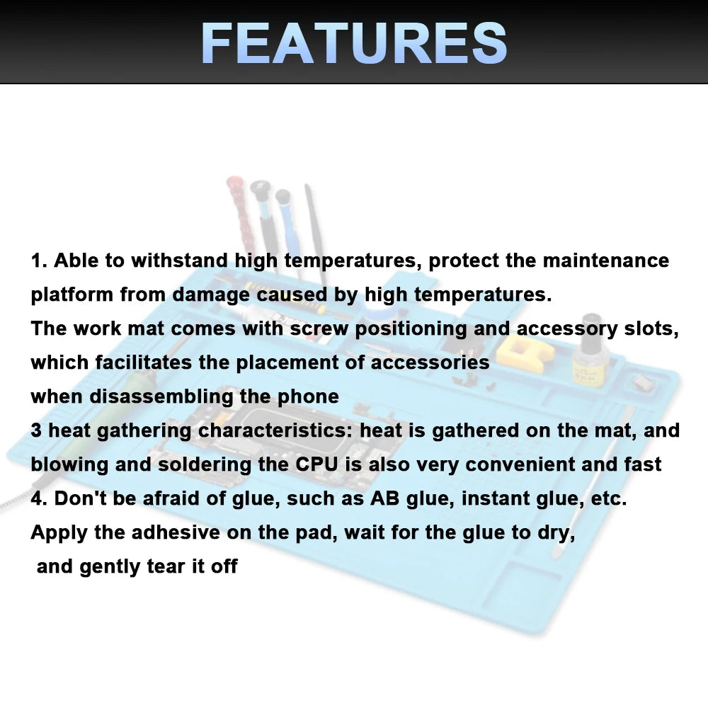 Silicone Heat Insulation Pad Remove solder pad ESD AntistaticHigh temperature resistance Phone Motherboard Repair Working Pad