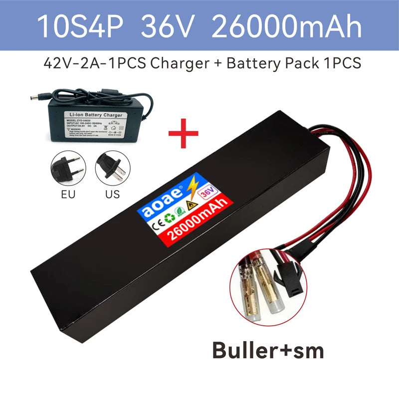 36V Electric Scooter Battery 10S4P 14Ah 18650 Grade-A Cells 500W-1000W Built-in BMS for M365 XT30 JST Long Range