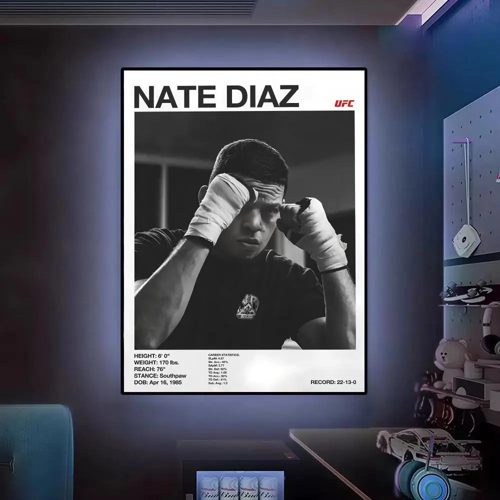 Famous Fighting Events U-UFC Poster Modern Aesthetic Canvas Wall Art Poster Cool Room Stuff Bedroom Decor