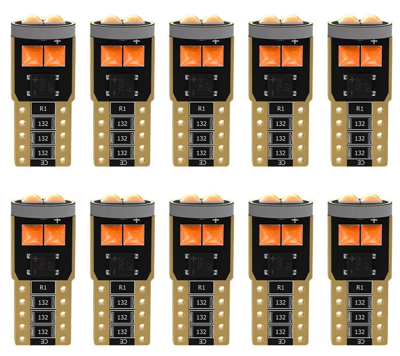 2pcs T10 W5W LED Bulbs 168 194 3030 6SMD Canbus No Error Super Bright Car Interior Clearance License plate light Dome Lamp White