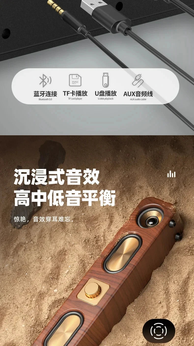 Bluetooth Speaker Portable Outdoor Speakers Aux Connection Usb/tf Read Insert Long Strip Desktop Subwoofer Audio