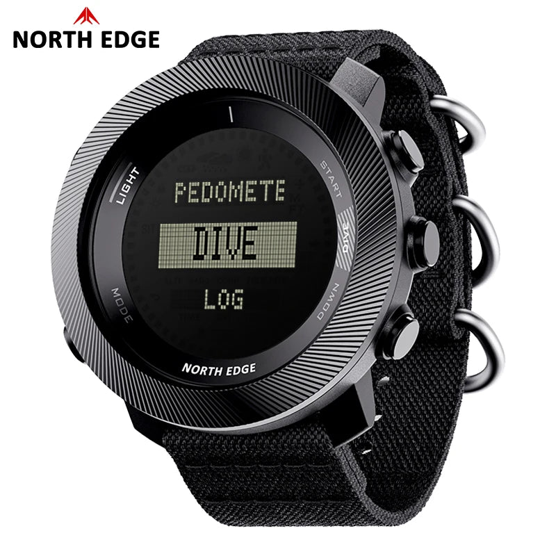 NORTH EDGE APACHE-D Dive Watch Men Free Diving Altimeter Barometer Compass Waterproof Rechargeable Outdoor Sports Digital Watch