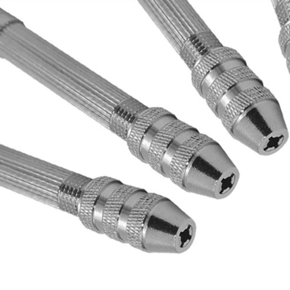 DIY Woodworking Drilling Rotary Tools Manual Aluminum Alloy Micro Hand Drill Non-slip Handle with 10pcs Drill Bits