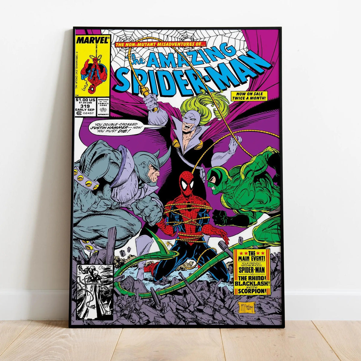 Spider Man Comic Book Covers Poster, Comics Print, Wall Art, Gift for Animation Fans