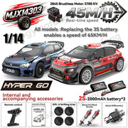 HYPER GO MJX14303 14304 1/14 Scale Brushless RC Car 2.4G Remote Control 45km/h High Speed Off-road 4WD RC Truck Hobby Toy