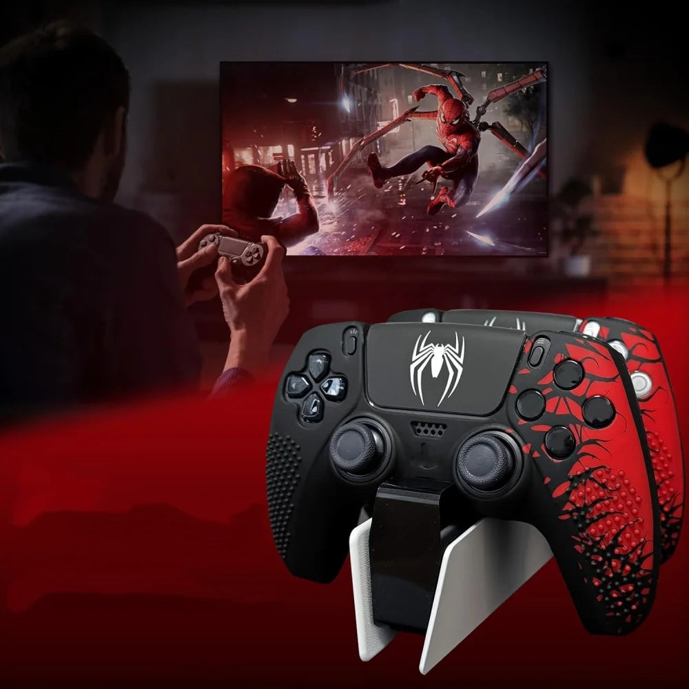 For PS5 Controller Cover Case Anti-Slip  (Spider-Man)