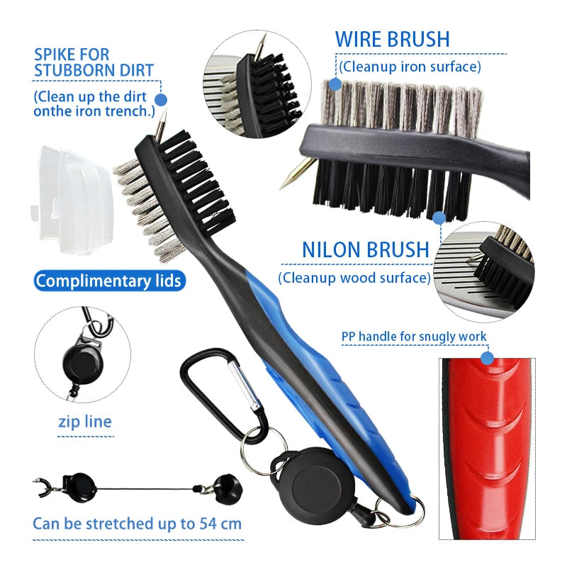Golf Club Cleaner Golf Cleaning Brush With Carabiner Groove Sharpener Cleaner Multi Style Golf  Sports Accessories Drop Ship