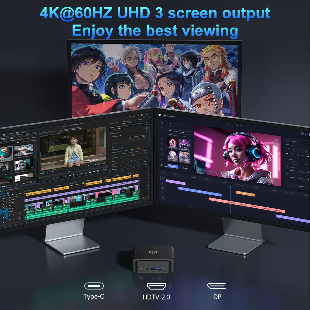 ACEMAGIC E3B Mini PC ΑΜD Ryzen 5 7430U 16GB RAM/512GB SSD Mini Desktop Studio WiFi 6/BT 5.2/4K Triple Display/VESA Supported