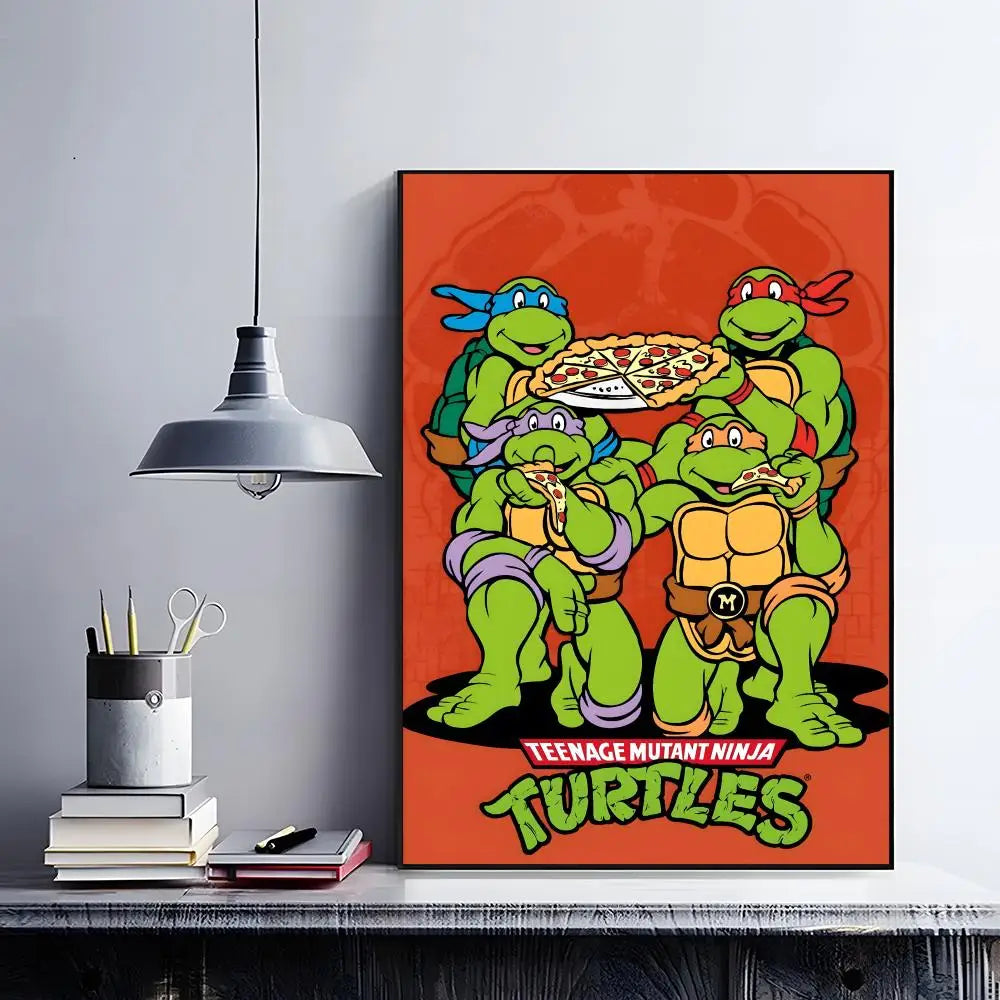 Classic Teenage Mutant Ninja Turtles Poster Posters Retro Kraft Paper Sticker DIY Room Bar Cafe Aesthetic Art Wall