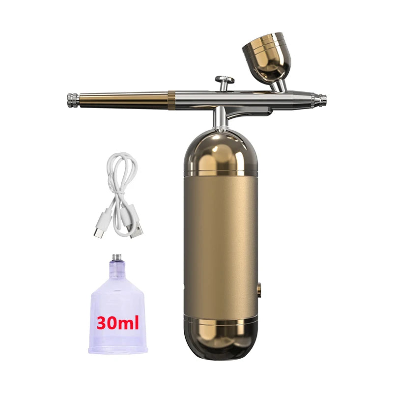 Airbrush Nail Mini Air Brush Nano Oxygen Injector Spray Gun for Nail Art Cake Painting Portable High Pressure Air Compressor