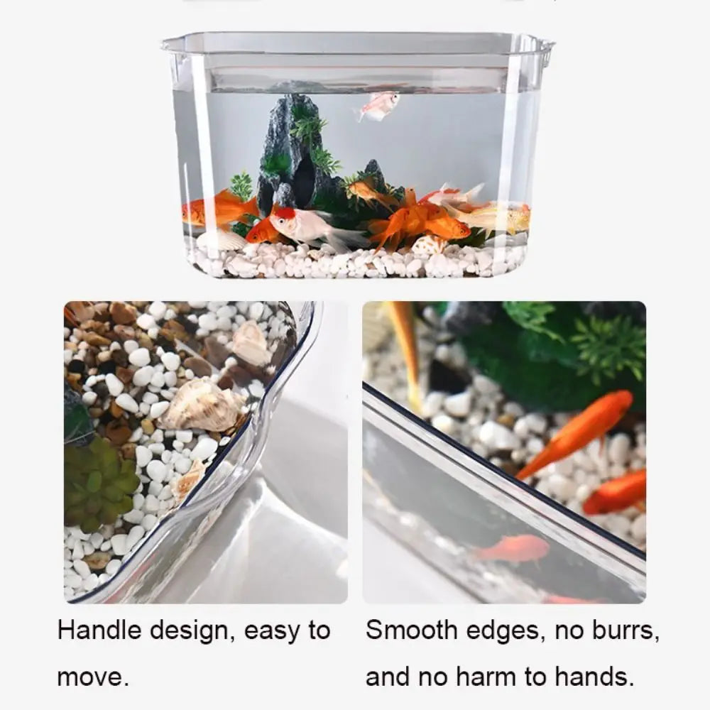 Fall Prevention Explosion-proof Plastic Fish Tank PET Transparent Tabletop Fish Tank Small Ecological Water Tank