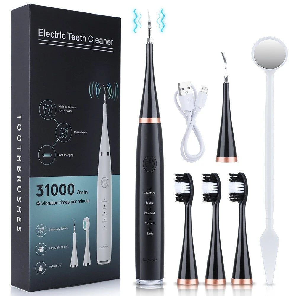 Experience total oral care with this electric toothbrush set—featuring six functions for efficient tartar removal and a healthier smile!