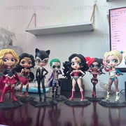 Qposket Harley Quinn Joker Cat Women Wonder Women Action Figure Toys Gift Doll Cake Decoration Birhtday Present For Children