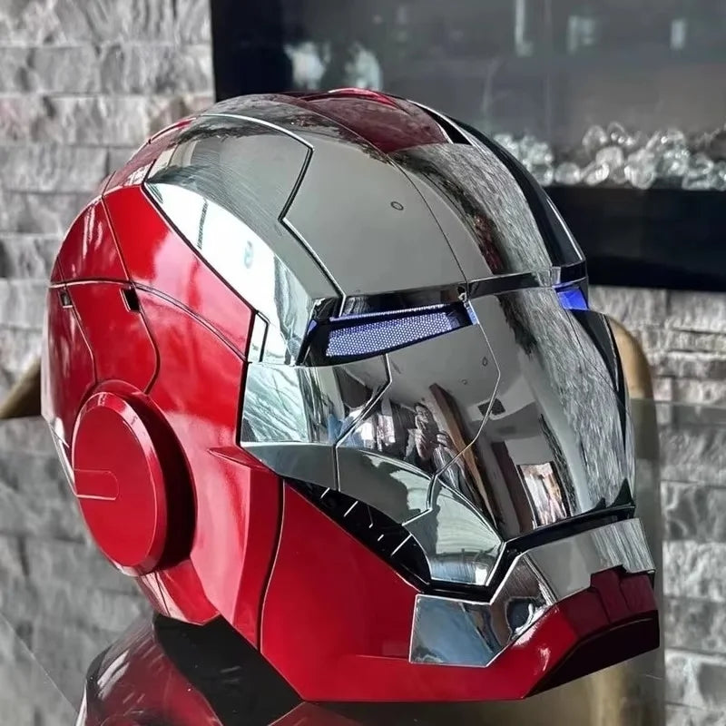 Iron Man Mk5 Helmet 1:1 Wearable Voice Control 3 Modes LED Light Jarvis Mask Open/Close Adult Cosplay Collectible Gift