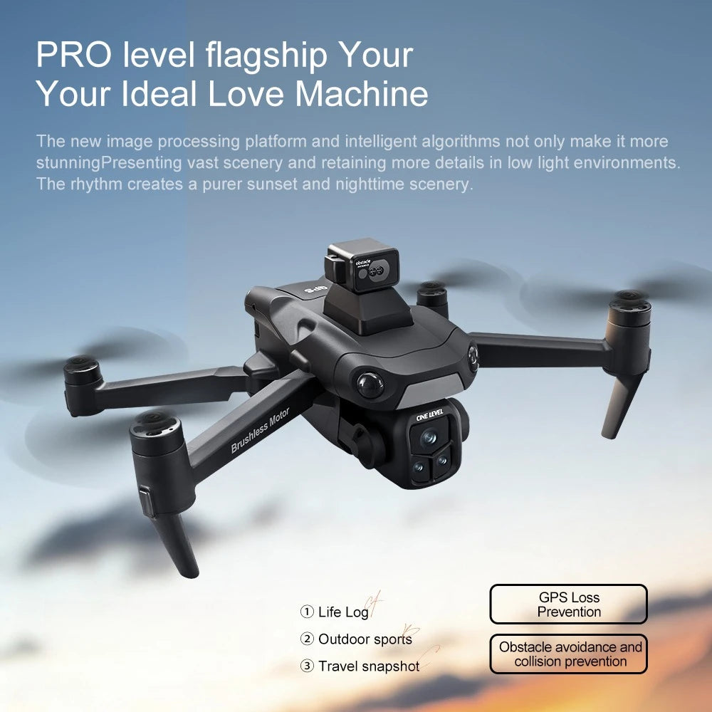 Lenovo A1R Drone GPS 8K HD 5G WIFI FPV Foldable Quadcopter Brushless Motor Laser Obstacle Avoidance Large Screen Remote Control