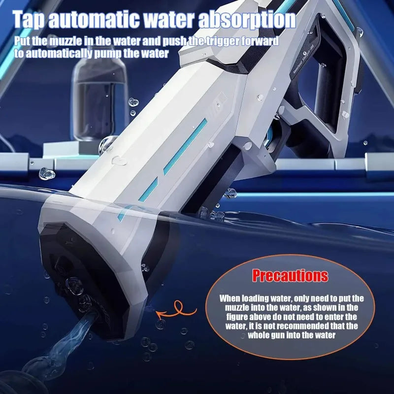 42cm Electric Water Guns for Adults High Pressure Automatic Absorb Water Watergun Summer Outdoor Beach Pool Toys for Kids Gifts