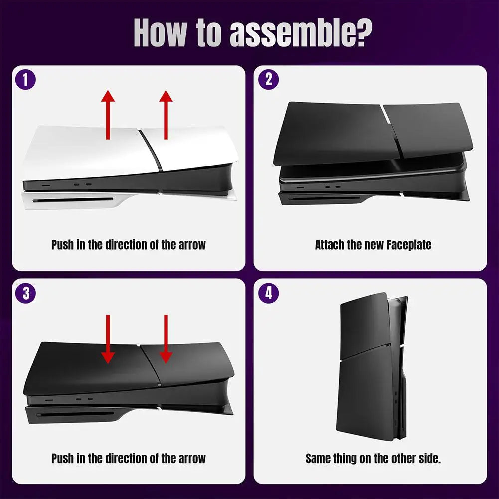 Replacement Plate For PlayStation 5 Slim Digital For PS5 SLIM Faceplate Shell Black