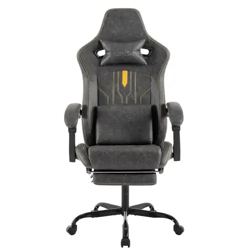 Gaming Chair with Footrest Ergonomic Computer Chair Massage Lumbar Cushion, Racing Video Game Chair Adjustable Rocker