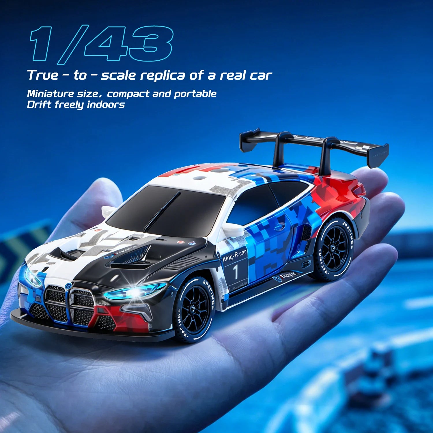 4DRC 2.4G Full Scale Mini H6 Drift Remote Control Car with APP 4WD Racing 1:43 Children Toy Car Model