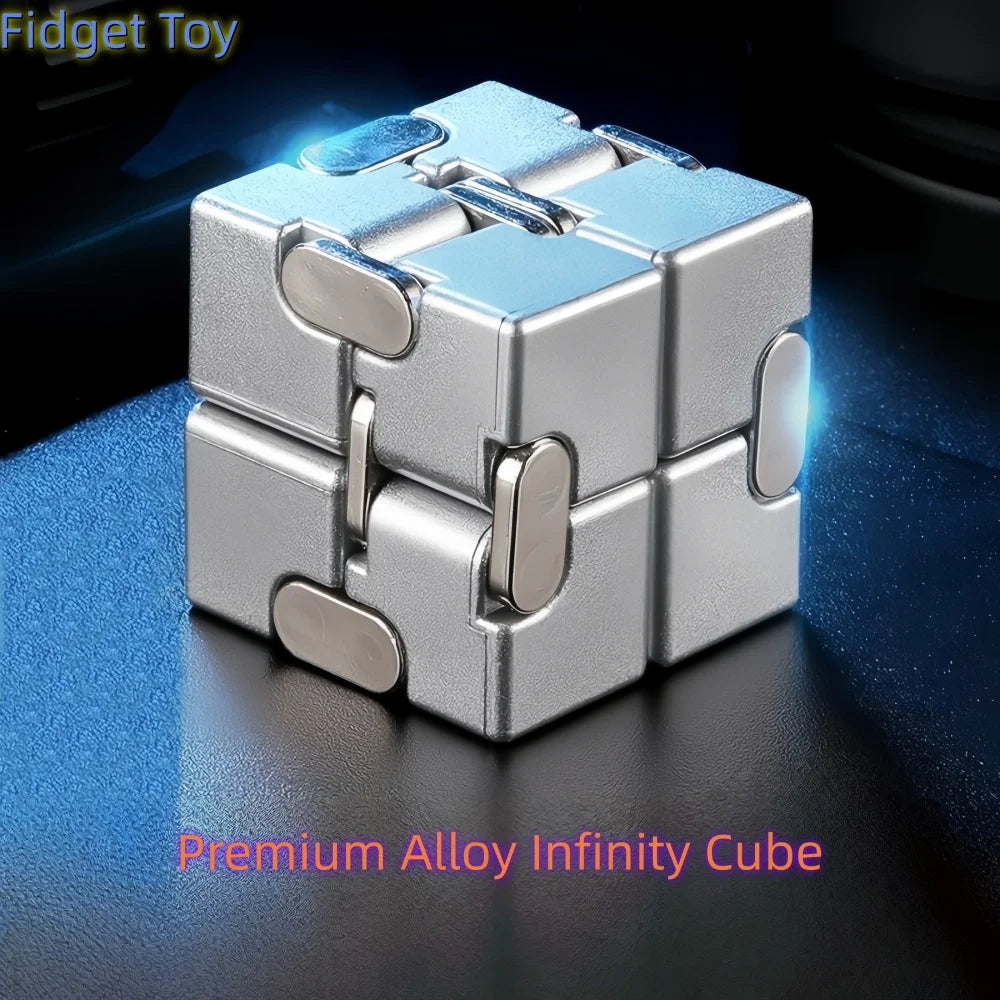Alloy&Plastic Infinity Cube Fidget Toy Ultra-Durable Sensory Stress Reliever for Adults & Kids Anxiety Relief Gift