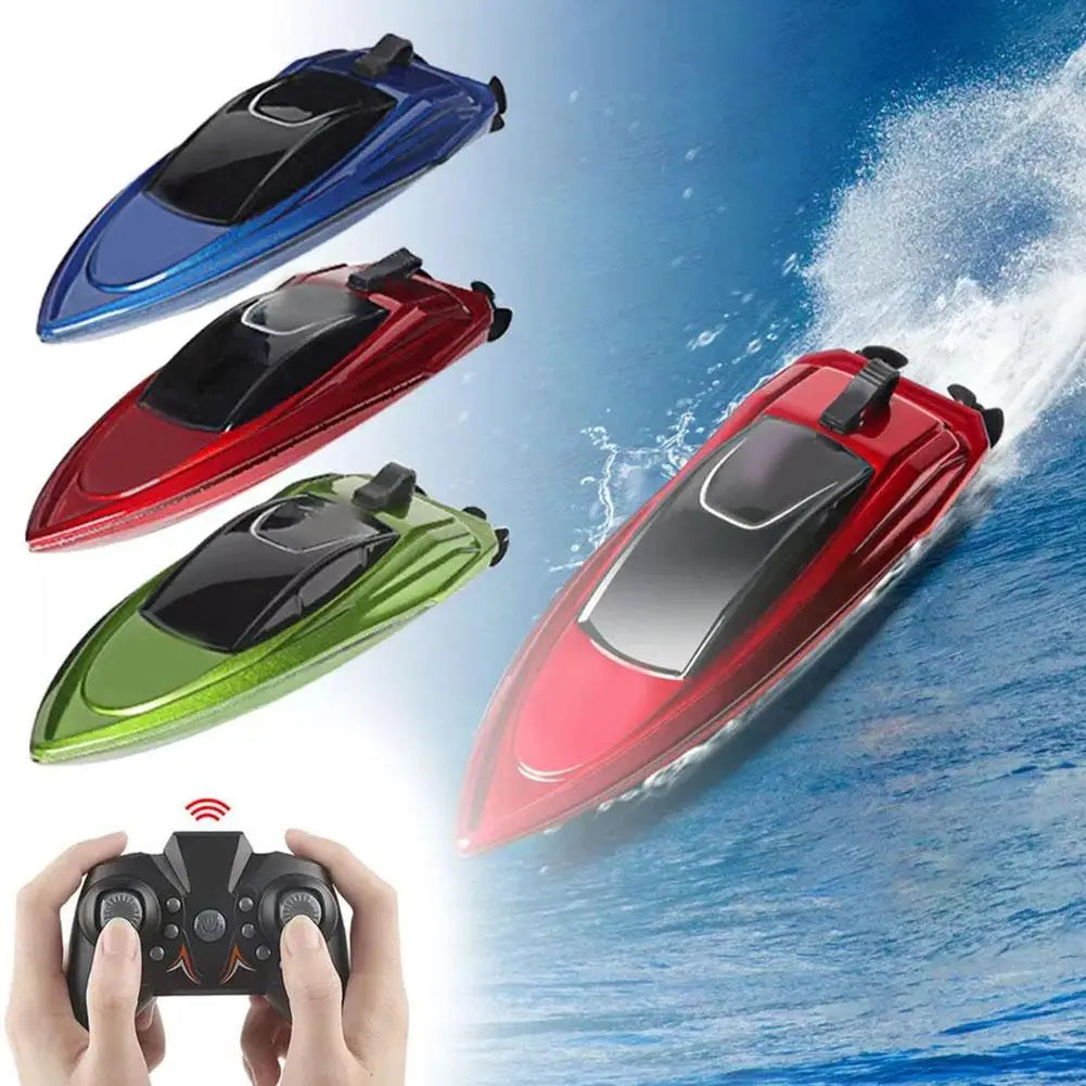 Remote Control LED Light Waterproof Electric Ship 2.4GHz High Speed Boat Mini RC Boat Children Remote Control Ship Toy Gifts