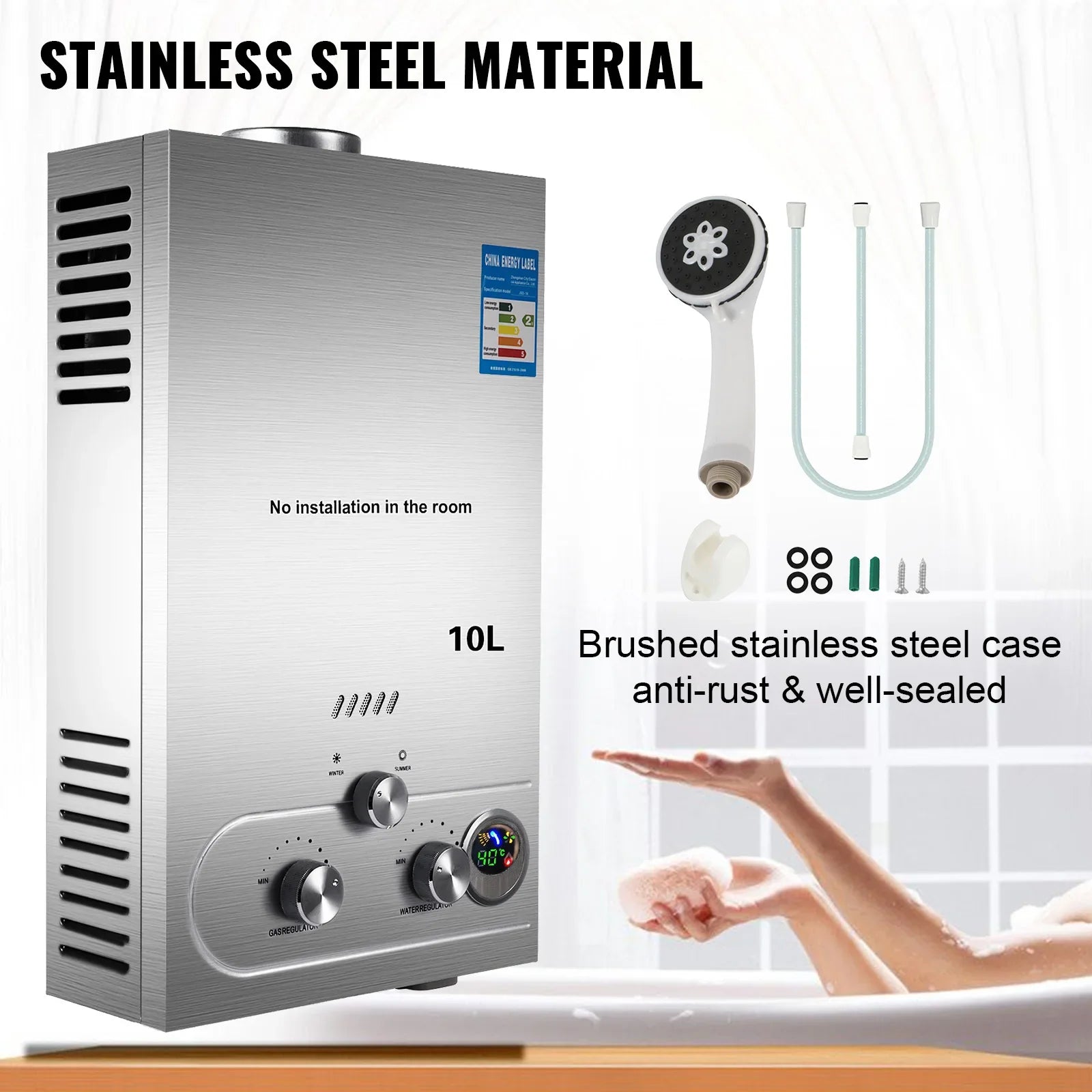 LPG LNG Hot Water Heater Instant Gas Water Heater Butane Propane Gas Boilerr 6-18L LPG Boiler Home Appliance Outdoor Heaters