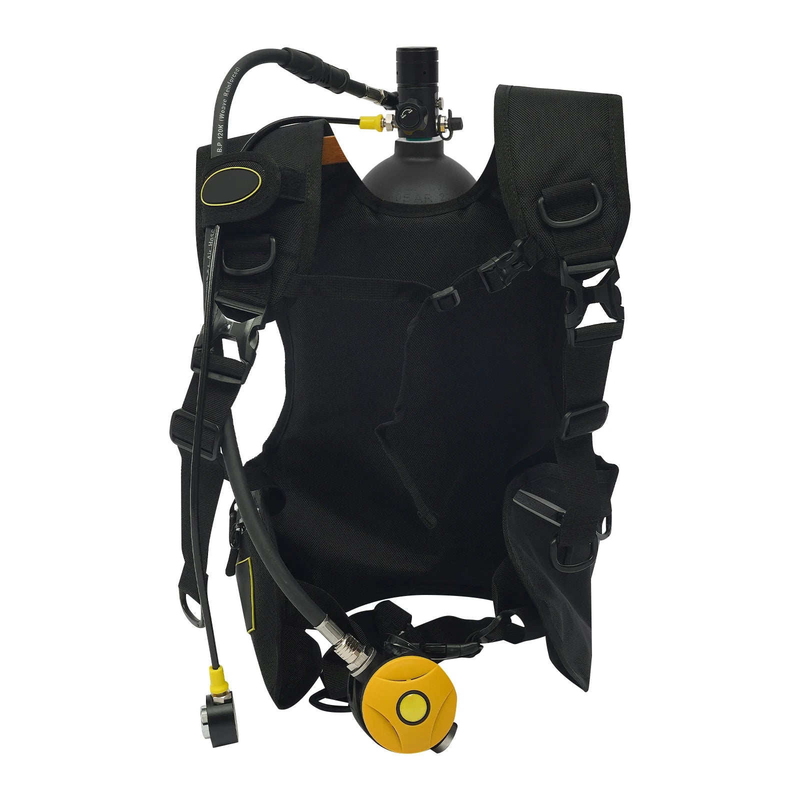 2L 30-50Min Scuba Tank Kit 6061 Aluminium Alloy M18x1.5 Interface Dual-Shoulder Harness Dive Mask 0.53Gal for Shallow Water Snorkeling and Emergency Backup