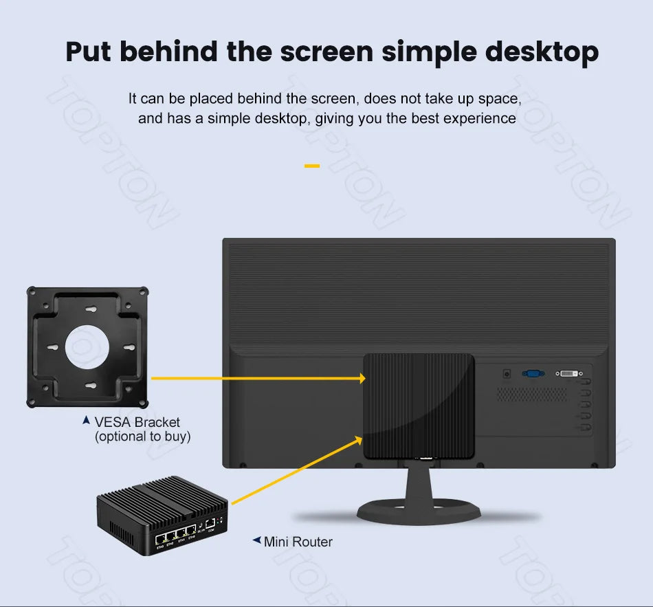 Topton 12th Gen Intel Twin Lake N150 Soft Router N5105 N6415 N6210 4*2.5G LAN Fanless Mini PC pfSense Firewall Appliance AES-NI