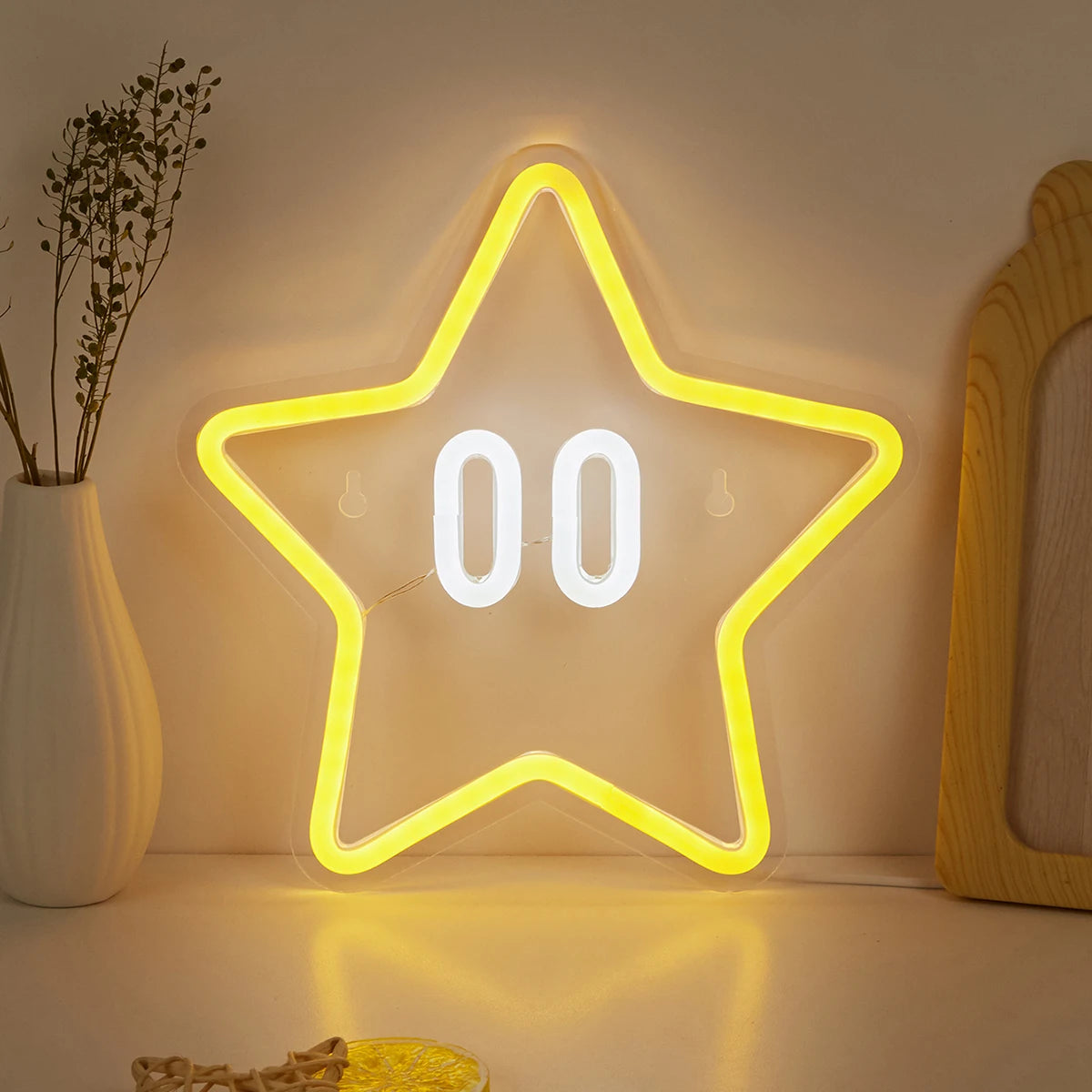 Chi-Buy 1PC Cartoon Star Shape LED Neon Sign USB Powered Wall Decoration Neon Light Signs Suitable For Party, Wedding