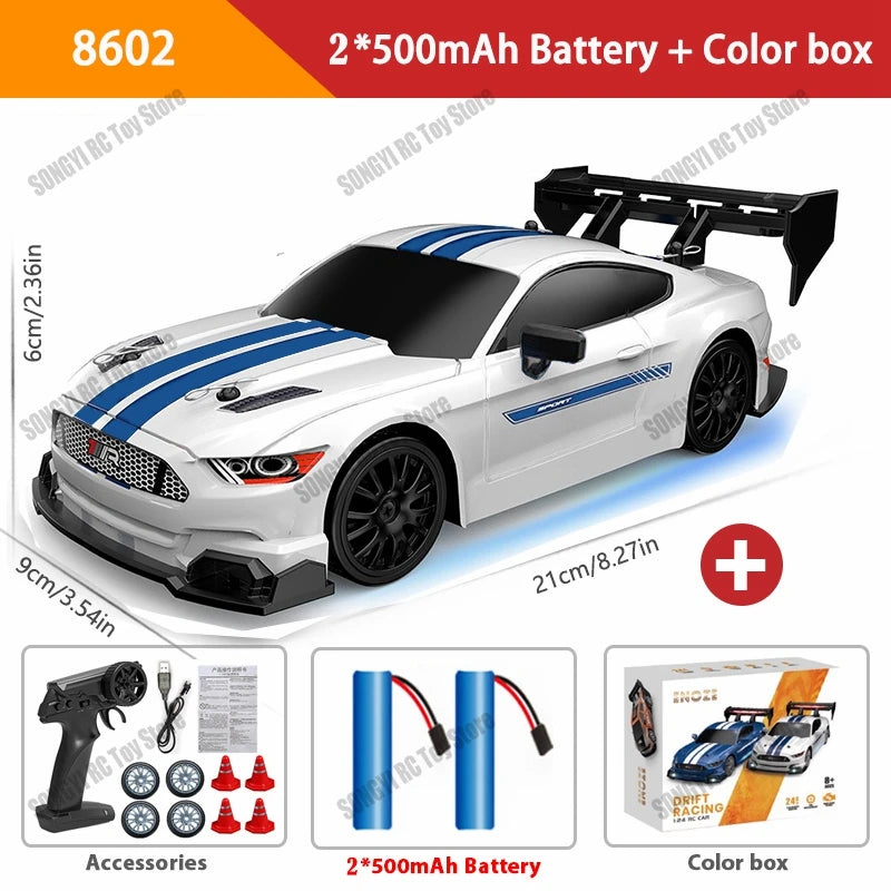 RC Drift Car 4WD Remote Control High Speed Racing Vehicle with LED Lights 2.4GHz Radio 4x4 Off-Road Truck Toy for Children Kids
