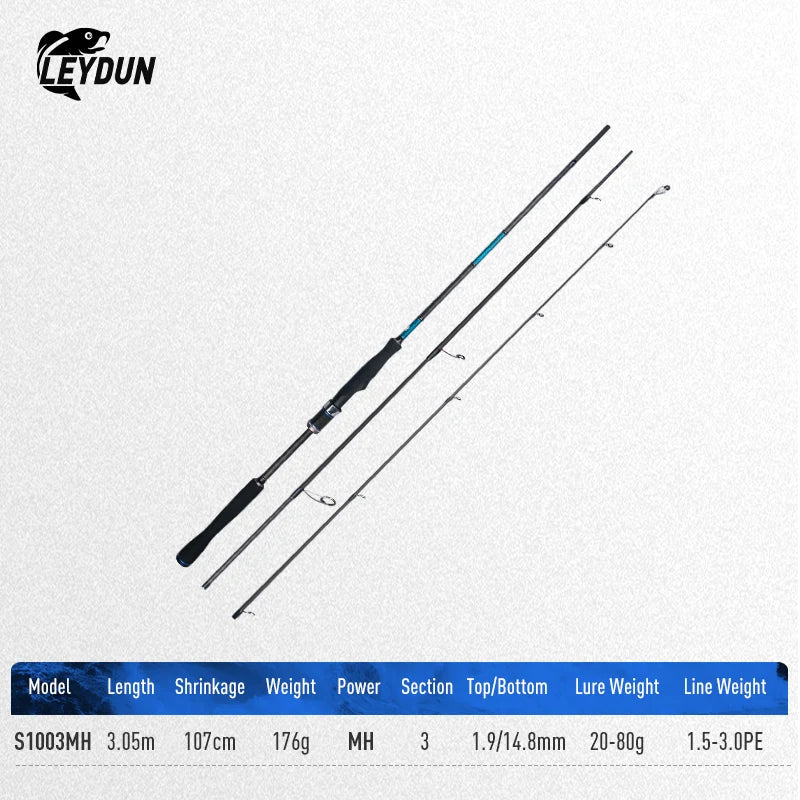BLUE INSHORE Fishing Rods Inshore Breakwater Bass Rod S782L S862ML S902ML Saltwater Light Fast 2 Section Spinning Rods