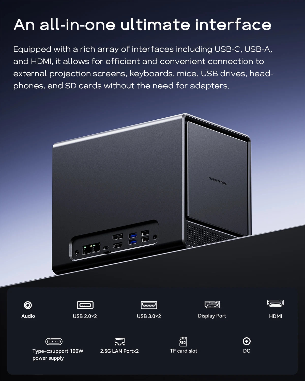 Aoostar Ryzen 7 5825U 4Bay Nas Mini Pc, No Ram No Ssd, Nas Desktop Computer 2*m.2 Nvme Slots, 2.5/3.5 Sata X 4 Storage
