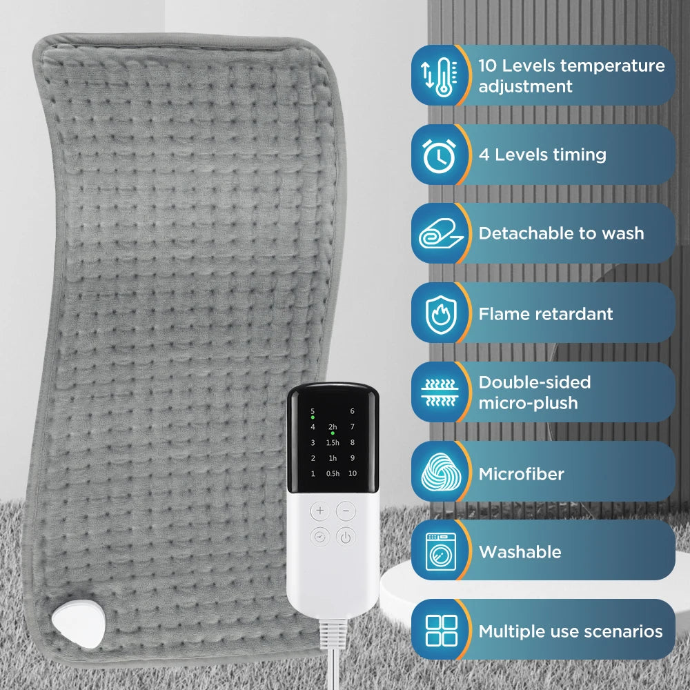 Electric Heating Pad Multifunctional Physiotherapy Heating Blanket Cushion 10 Levels Temperature Timing Body Back Warmer Winter