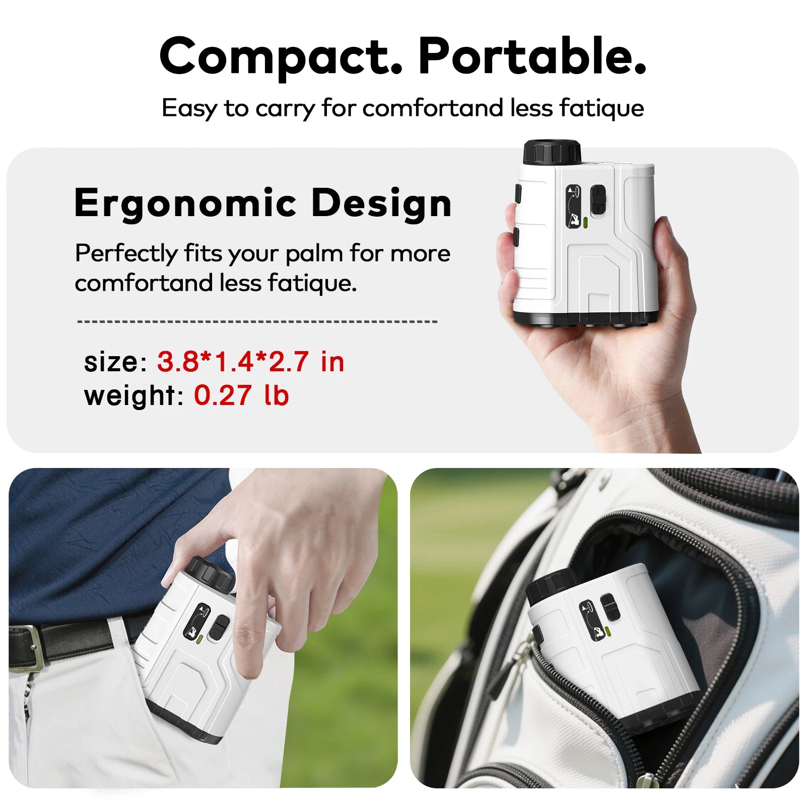1200Yard Golf Rangefinder Rechargeable Golf Range Finder Digital 6X Magnification Slope Switch Flag Lock Vibration Fog Mode Speed Angle Scan Range Finder Telescope for Golf Hunting Outdoor