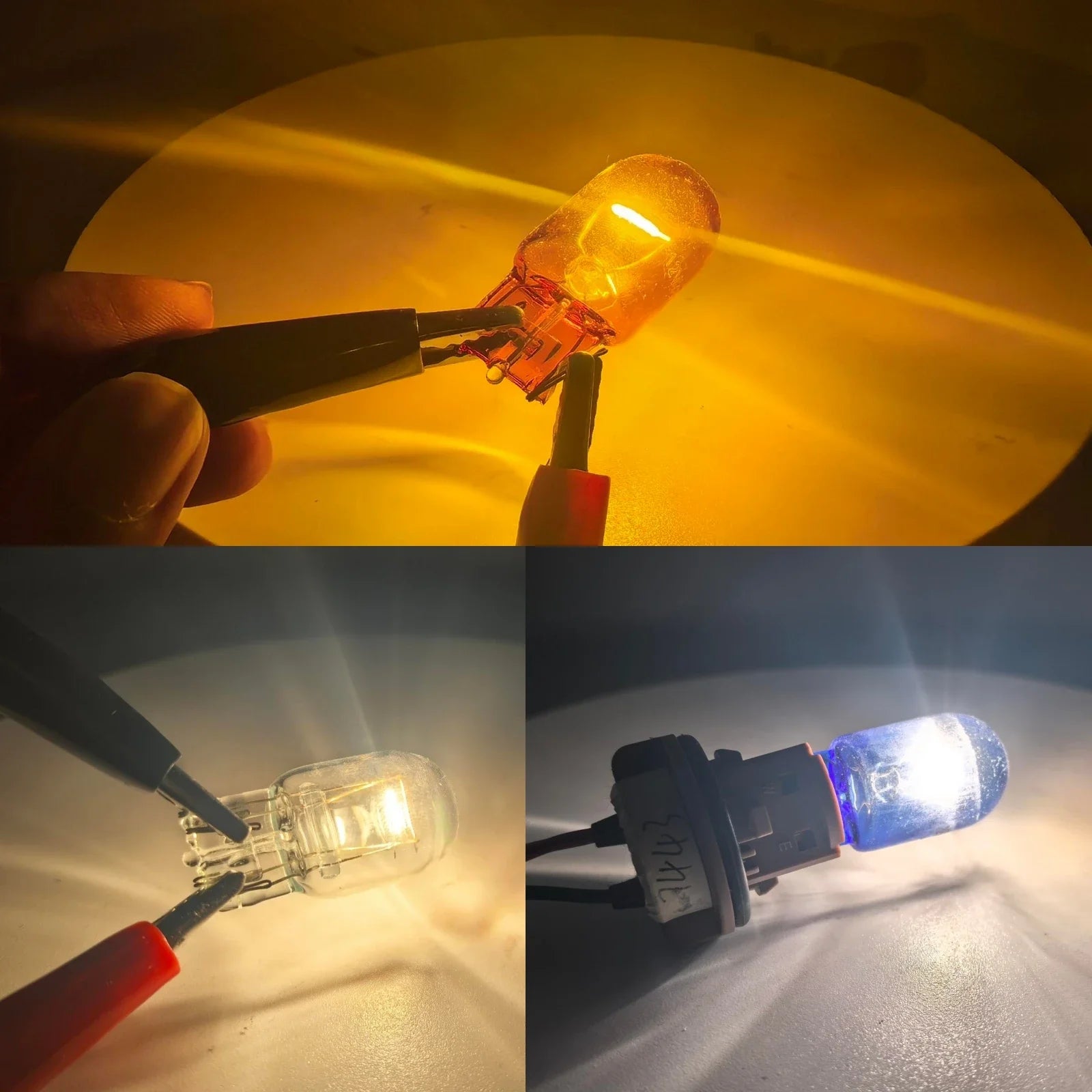 2Pcs T20 7443 W21 5W 7440 Glass Halogen Turn Signal Lamp Brake Stop Lights Bulb Daytime Running Lights Warm White Reversing Bulb