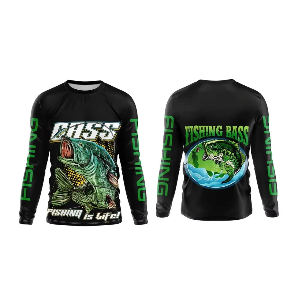 Mens Fishing Shirt Long Sleeve T-Shirt Camping Outdoor Men T-Shirt Summer Loose Fishing Graphic Sports T-Shirts for Men Clothing