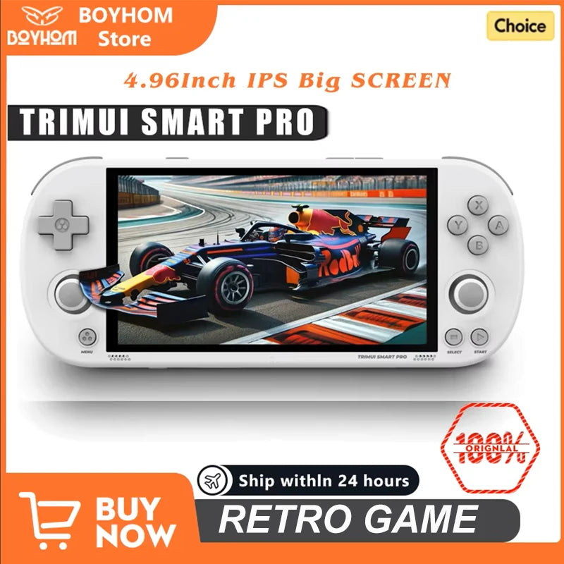 Trimui Smart Pro Handheld Game Console 4.96''IPS Screen Linux System Joystick RGB Lighting Smartpro Retro Video Game Player Gift