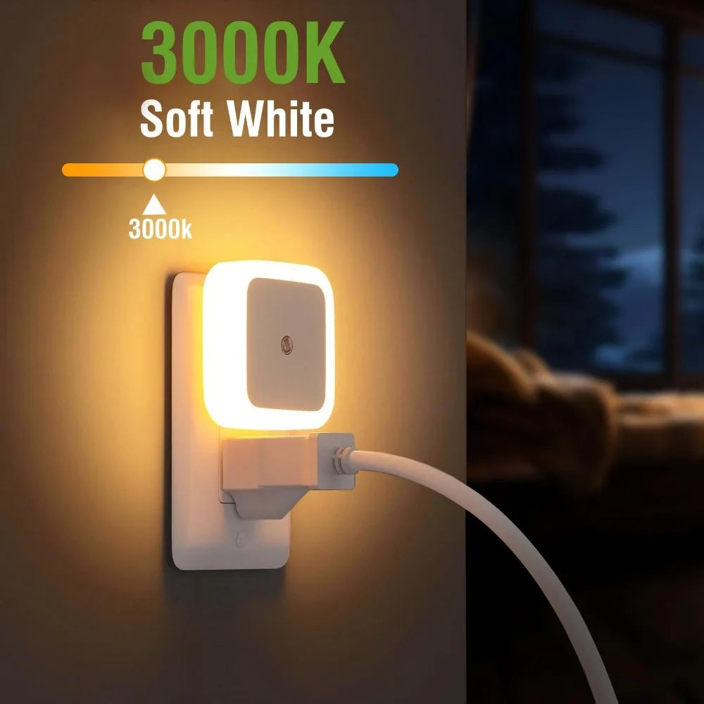 Light up your nights effortlessly with these LED night lights—plug-in design with dusk-to-dawn light sensor for automatic on/off convenience!