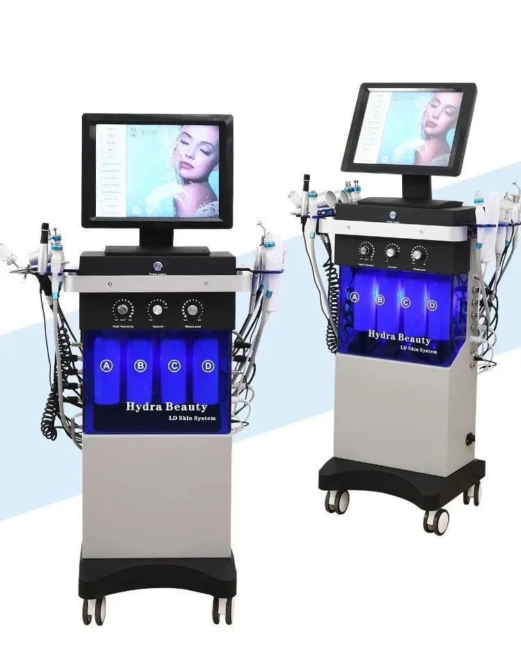 Hot selling 14 in 1 Diamond Peeling Hydro facial machine water jet Aqua facial Vacuum Skin Care Cleaning lifting bubble spa