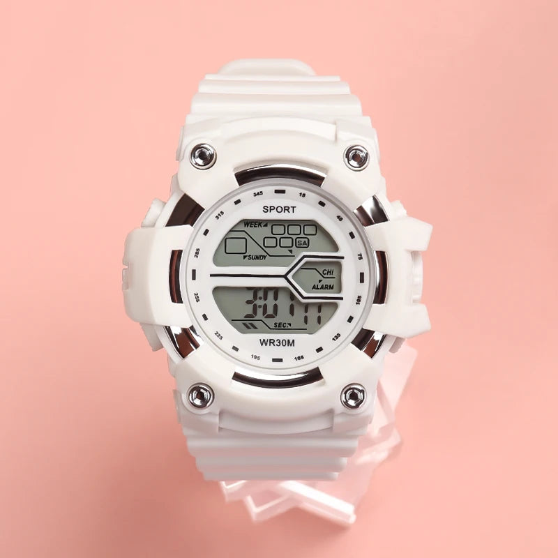 Fashion Kids Watches Multifunctional Electronic Wristwatch for Boys and Girls Student Waterproof Luminous Alarm-clock Calendar