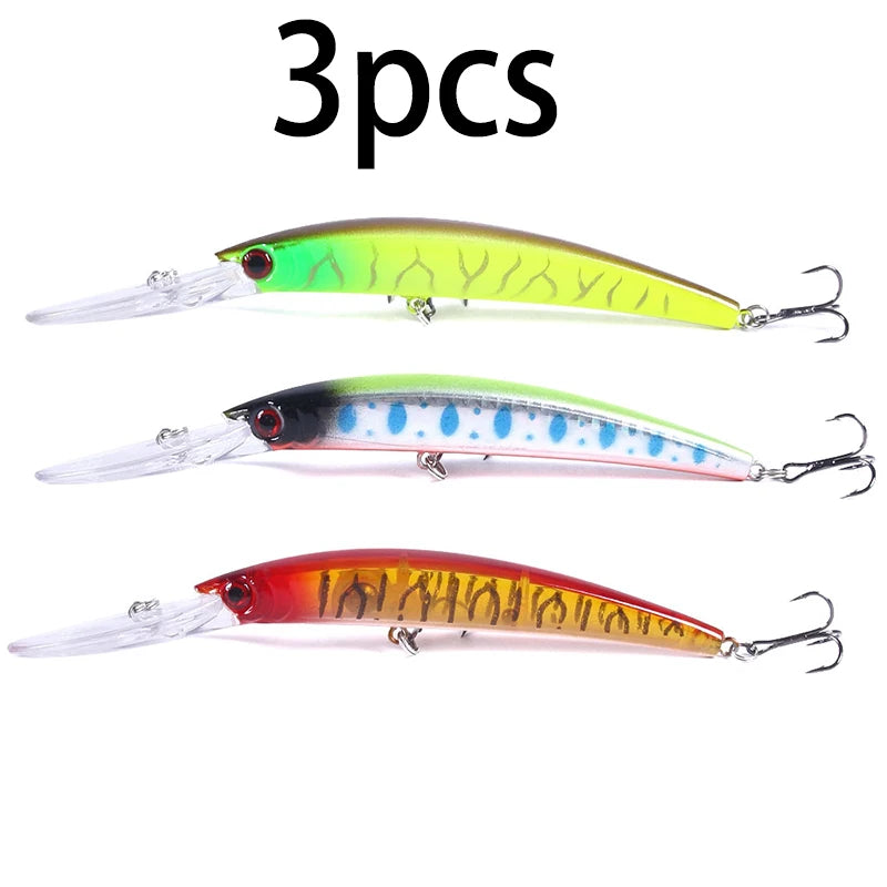1pcs 15cm 15g  Deep Diving Jerkbait Artificial Hard Bait Fishing Wobblers Minnow Lure for Bass Pike Carp Fishing  Tackle