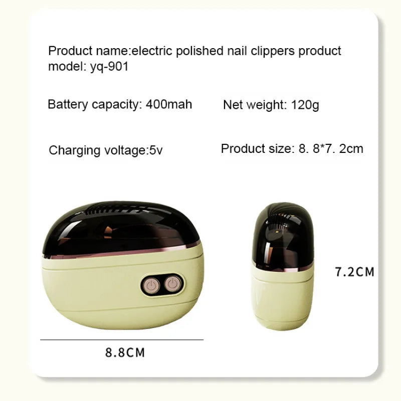 2 in 1 Electric Nail Clipper & Grinder 2 Speed Anti-pinch with LED Light for Baby Adults Seniors Home Manicure Tool