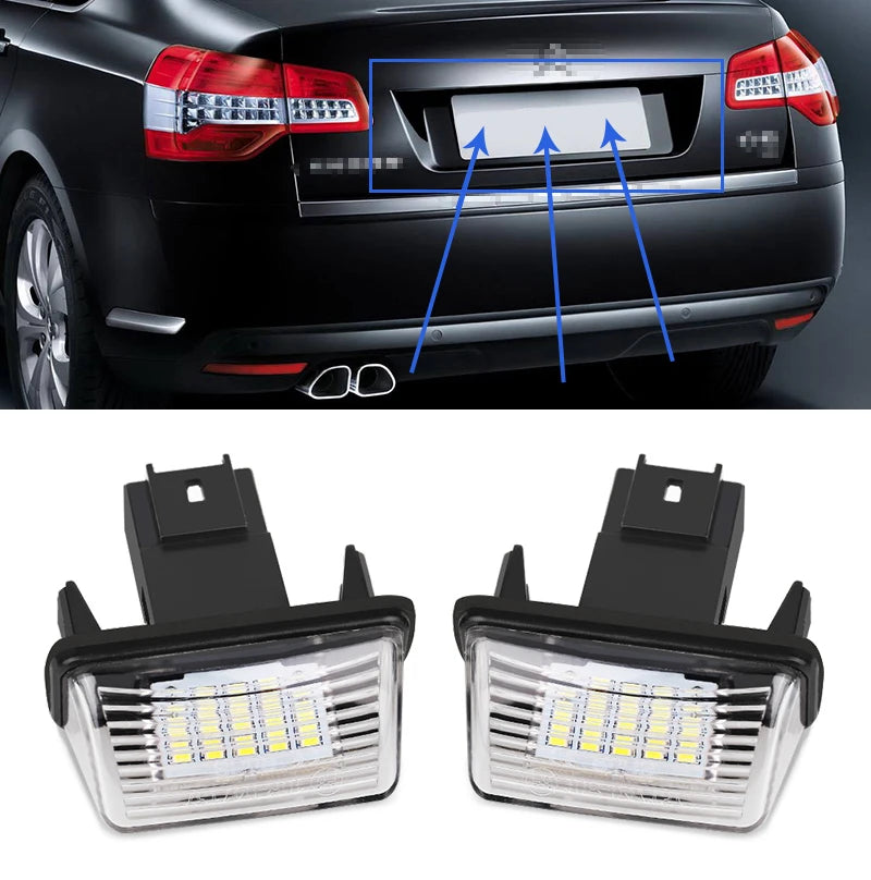 LED License Number Plate Light  For Citroen C3 C4 C5 BERLINGO Saxo Xsara Picasso for Peugeot Partner 306 new/307 new/308/5008