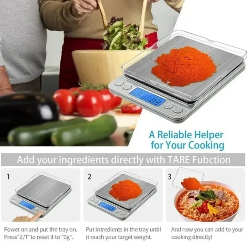 Digital Kitchen Scale Kitchen Measuring Scales Mini Pocket Precision Jewelry Electronic Balance De Cuisine Weight Gold Food Bar
