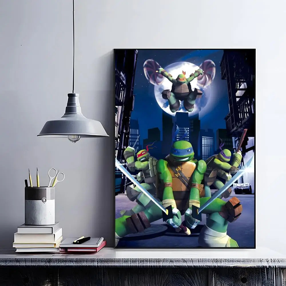 Classic Teenage Mutant Ninja Turtles Poster Posters Retro Kraft Paper Sticker DIY Room Bar Cafe Aesthetic Art Wall