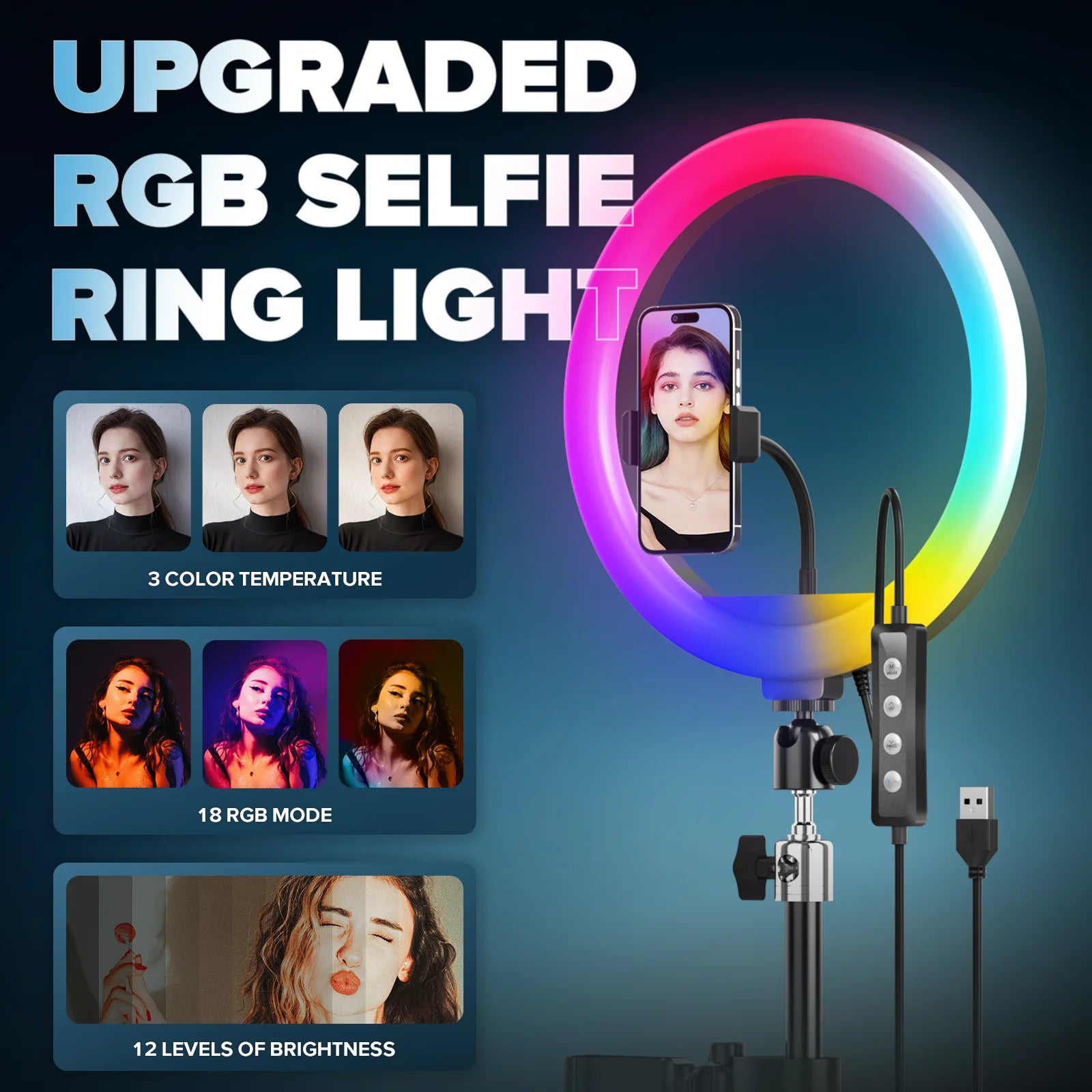 360 Photo Booth for Video with App Control Rotating 360photo Booth Degree Photobooth Machine with RGB Ring Light for Party Event