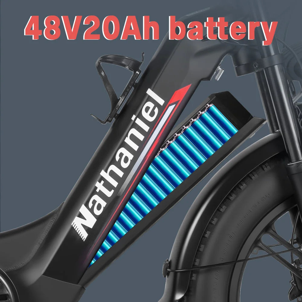 Nathaniel SYR08 2000W Dual Motor E-Bike, 20*4.0 Fat Tire, 20AH Detachable Battery, Speed 50+, Daily Commuting, Adult Electric Bi